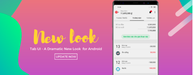 Money Lover giới thiệu Tab UI: Giao diện mới đầy ấn tượng cho người dùng Android