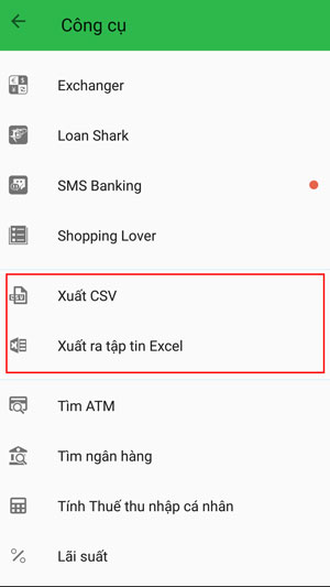 xuất excel
